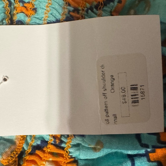 Klutch NWT Bohemian Orange and Blue Patterned Dress size Small - Picture 6 of 6